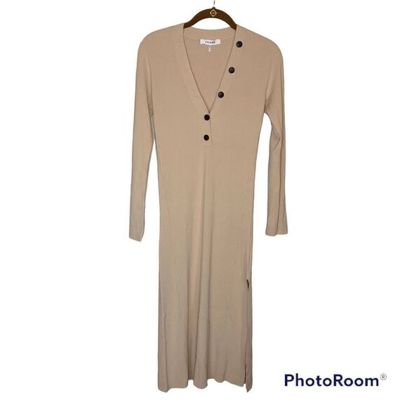 Dresses & Skirts - Frame Women's Long Ribbed Midi Dress Vanilla XS